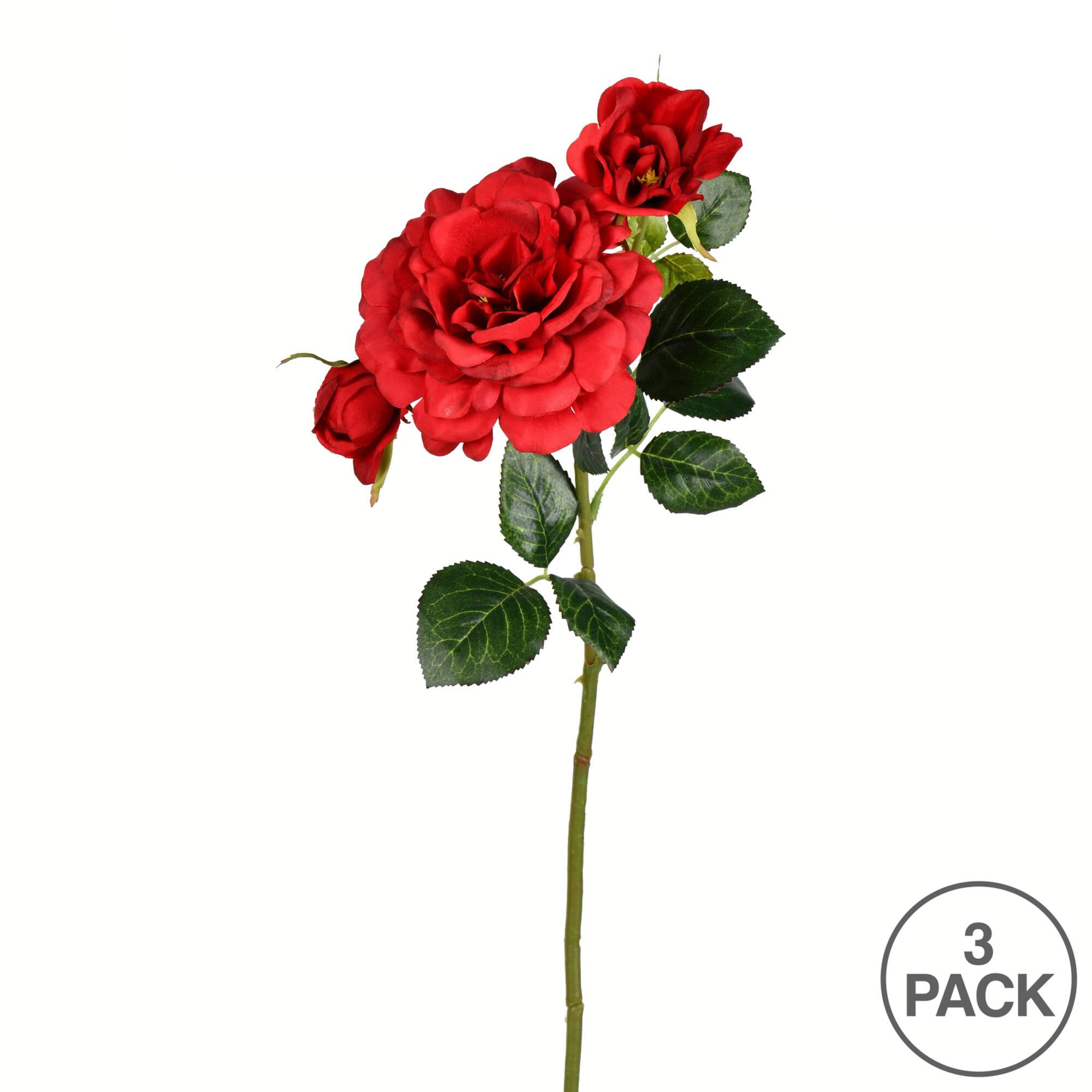 Burgundy Rose Stem, 3ct.